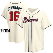 Travis d'Arnaud Men's Atlanta Braves Cream Replica Alternate Jersey