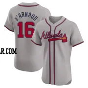 Travis d'Arnaud Men's Atlanta Braves Gray Elite Road Jersey