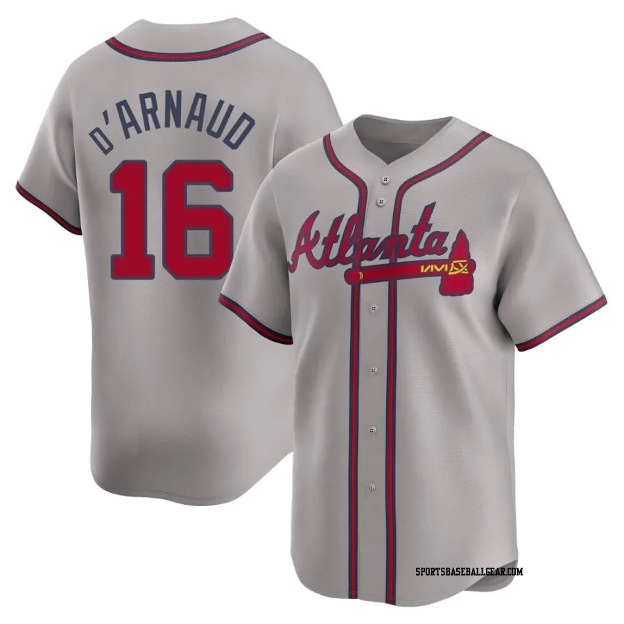 Travis d'Arnaud Men's Atlanta Braves Gray Limited Away Jersey