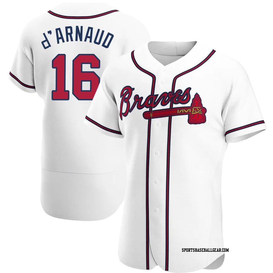 Travis d'Arnaud Men's Atlanta Braves White Authentic Home Jersey