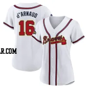 Travis d'Arnaud Women's Atlanta Braves Gold Authentic White 2022 Program Jersey