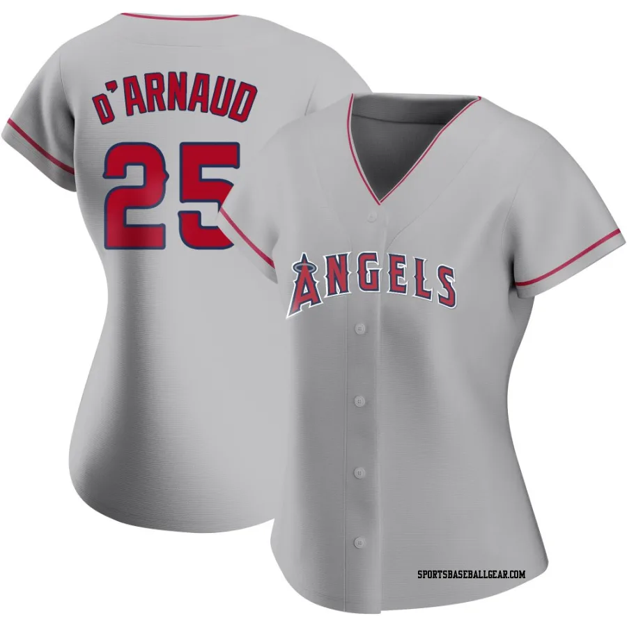 Travis d'Arnaud Women's Los Angeles Angels Authentic Silver Road Jersey