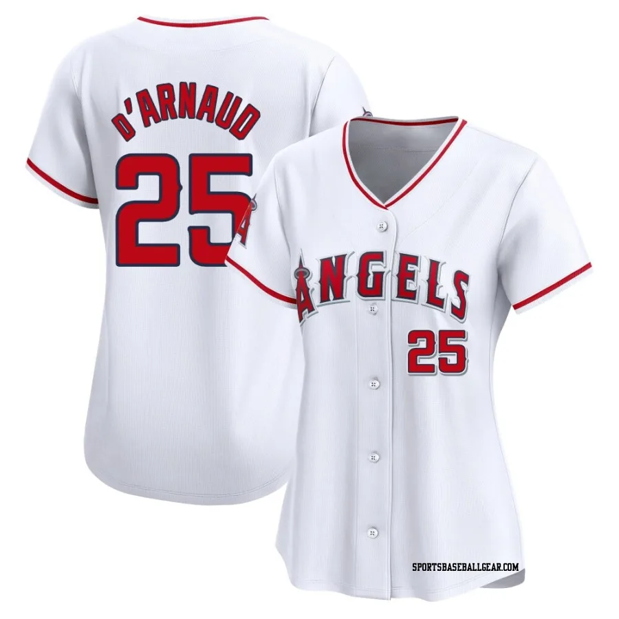 Travis d'Arnaud Women's Los Angeles Angels White Limited Home Jersey