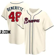 Travis Demeritte Men's Atlanta Braves Cream Replica Alternate Jersey