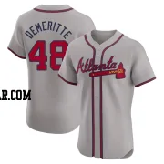 Travis Demeritte Men's Atlanta Braves Gray Elite Road Jersey