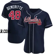 Travis Demeritte Men's Atlanta Braves Navy Authentic Alternate Jersey