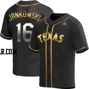 Travis Jankowski Men's Texas Rangers Black Golden Replica Alternate 2023 World Series Jersey