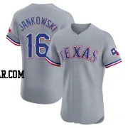 Travis Jankowski Men's Texas Rangers Gray Elite Road Jersey