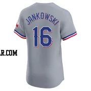 Travis Jankowski Men's Texas Rangers Gray Elite Road Jersey