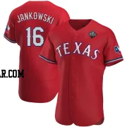 Travis Jankowski Men's Texas Rangers Red Authentic Alternate 2023 World Series Jersey