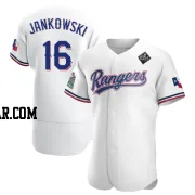 Travis Jankowski Men's Texas Rangers White Authentic Home 2023 World Series Jersey