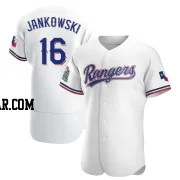 Travis Jankowski Men's Texas Rangers White Authentic Home Jersey