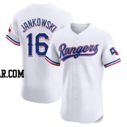 Travis Jankowski Men's Texas Rangers White Elite Home Jersey