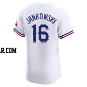 Travis Jankowski Men's Texas Rangers White Elite Home Jersey