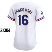 Travis Jankowski Women's Texas Rangers Gold Limited White 2024 Collection Jersey