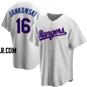 Travis Jankowski Youth Texas Rangers White Replica Home Cooperstown Collection Jersey