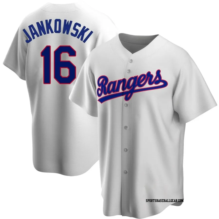 Travis Jankowski Youth Texas Rangers White Replica Home Cooperstown Collection Jersey