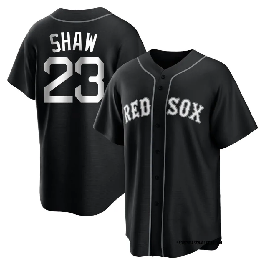 Travis Shaw Youth Boston Red Sox Black/White Replica Jersey