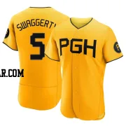 Travis Swaggerty Men's Pittsburgh Pirates Gold Authentic 2023 City Connect Jersey