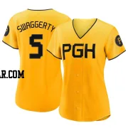 Travis Swaggerty Women's Pittsburgh Pirates Gold Authentic 2023 City Connect Jersey