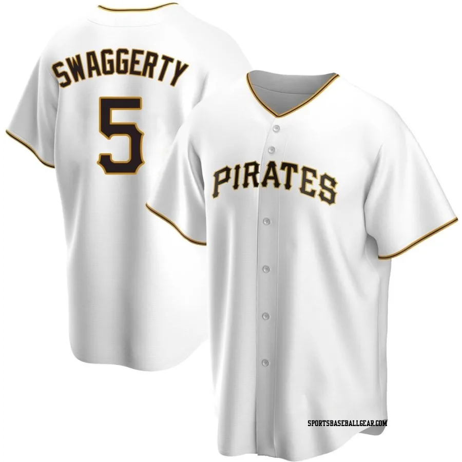 Travis Swaggerty Youth Pittsburgh Pirates White Replica Home Jersey