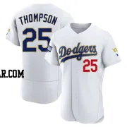 Trayce Thompson Men's Los Angeles Dodgers White/Gold Authentic 2021 Gold Program Player Jersey