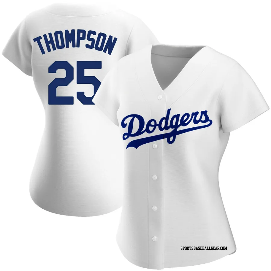 Trayce Thompson Women's Los Angeles Dodgers White Authentic Home Jersey