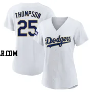 Trayce Thompson Women's Los Angeles Dodgers White/Gold Authentic 2021 Gold Program Player Jersey