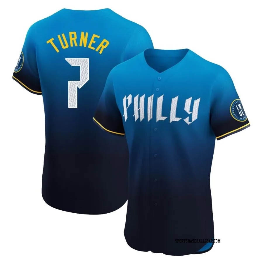 Trea Turner Men's Philadelphia Phillies Blue Elite 2024 City Connect Jersey