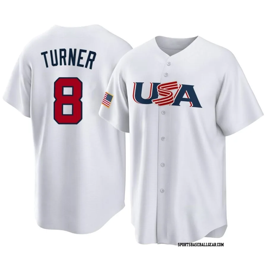 Trea Turner Men's USA Baseball White Replica 2023 World Baseball Classic Jersey