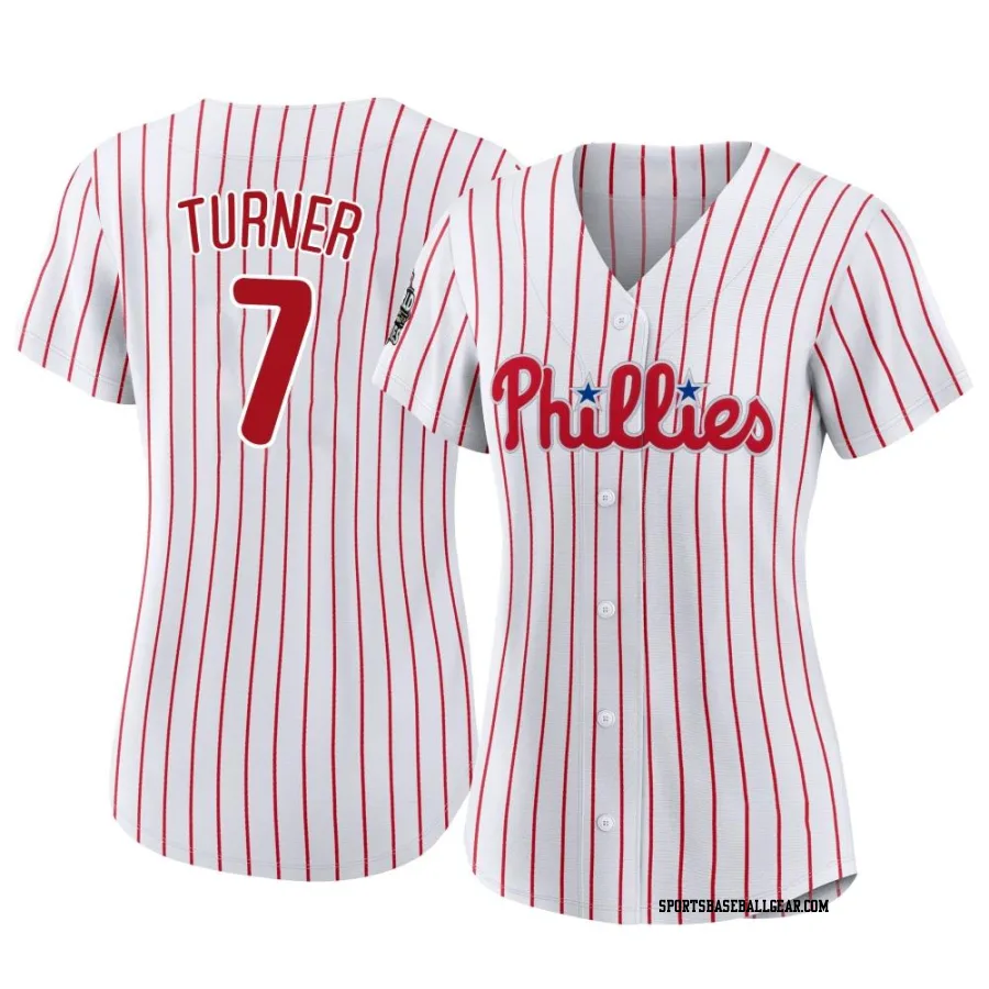 Trea Turner Women's Philadelphia Phillies White Authentic 2022 World Series Home Jersey