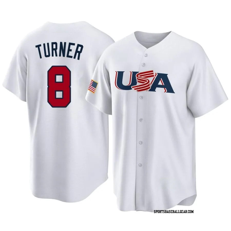 Trea Turner Youth Philadelphia Phillies White Replica USA Baseball 2023 World Baseball Classic Jersey