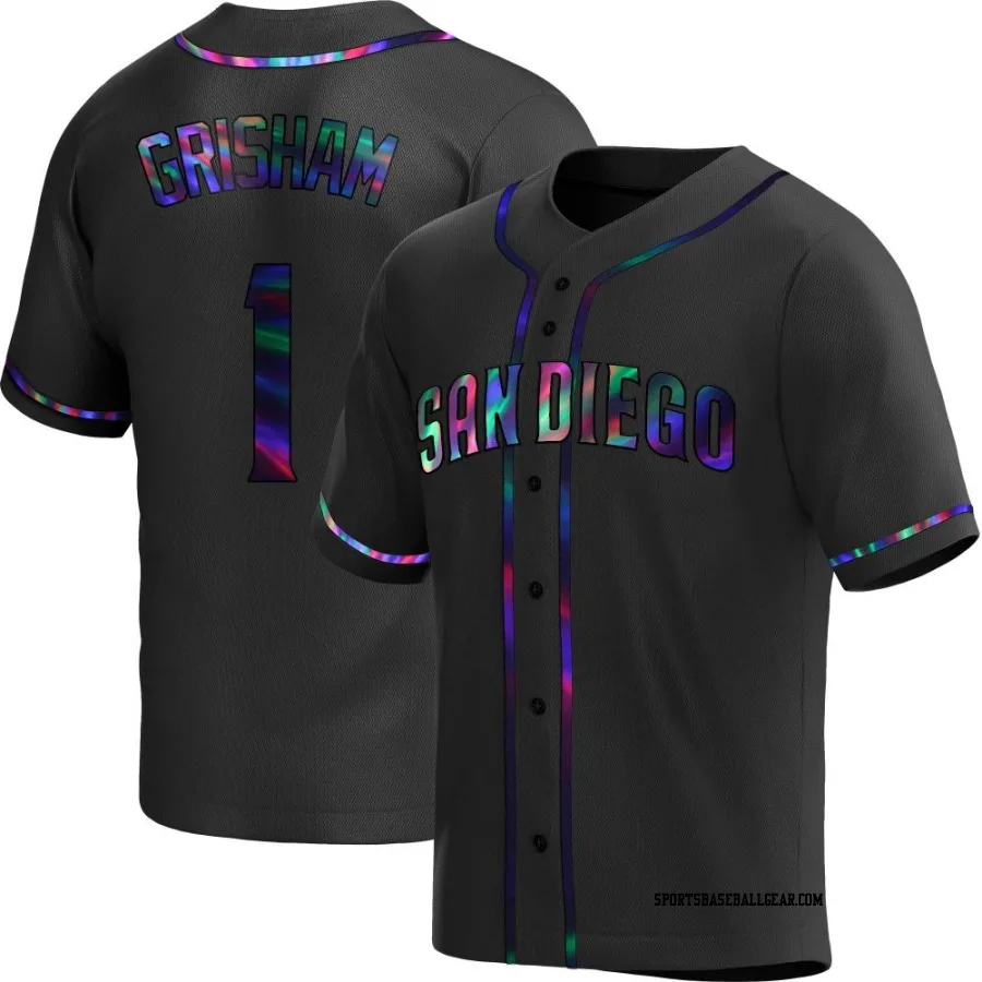 Trent Grisham Men's San Diego Padres Black Holographic Replica Alternate Jersey