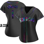 Trent Grisham Women's San Diego Padres Black Holographic Replica Alternate Jersey