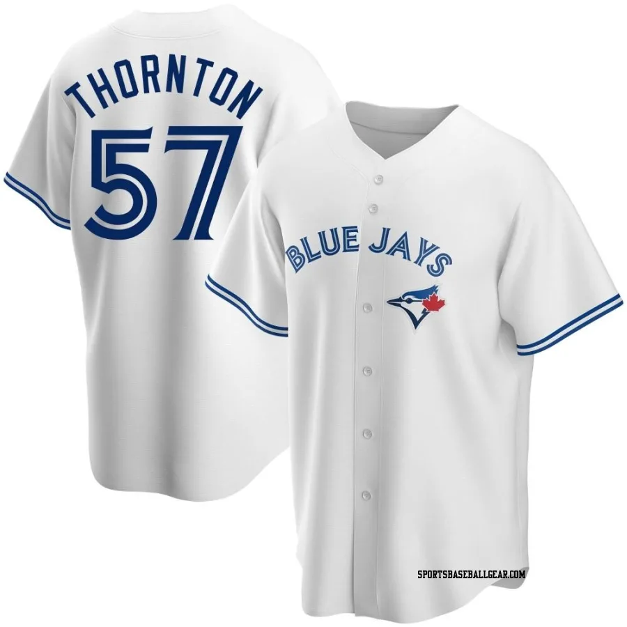 Trent Thornton Men's Toronto Blue Jays White Replica Home Jersey