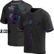 Trenton Brooks Men's San Francisco Giants Black Holographic Replica Alternate Jersey