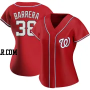 Tres Barrera Women's Washington Nationals Red Authentic Alternate Jersey