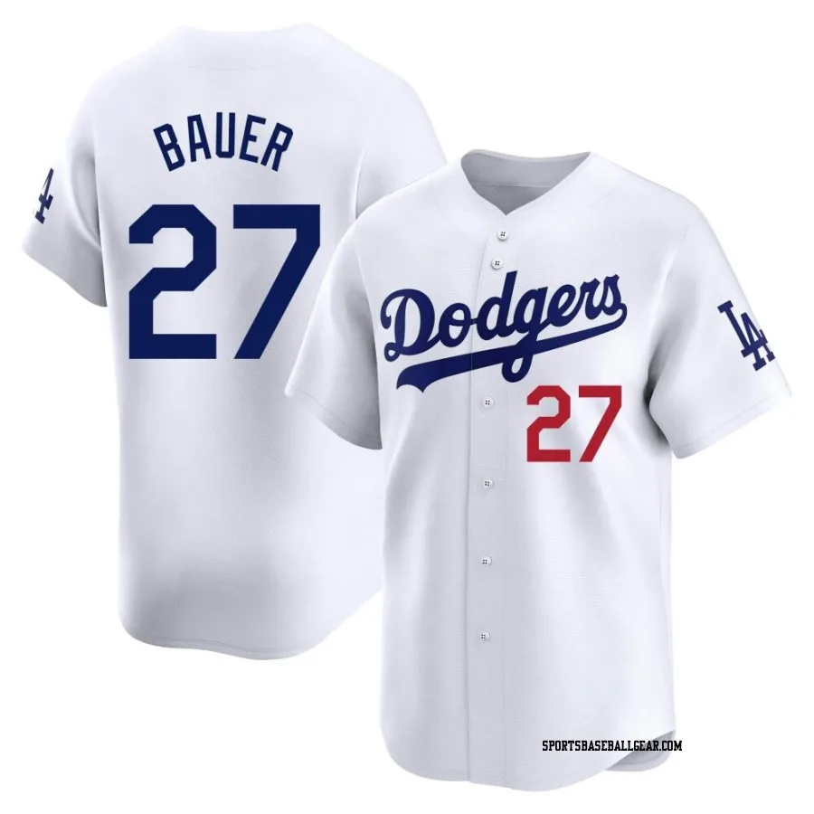 Trevor Bauer Men's Los Angeles Dodgers White Limited Home Jersey