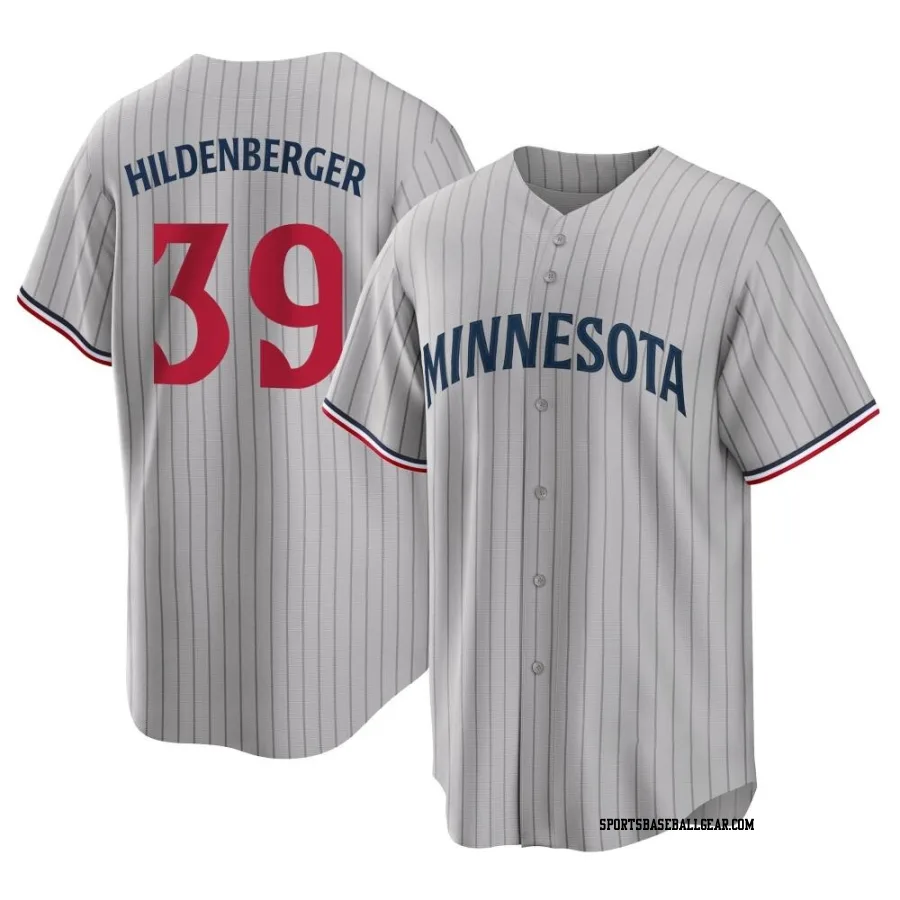 Trevor Hildenberger Men's Minnesota Twins Gray Replica Road Jersey