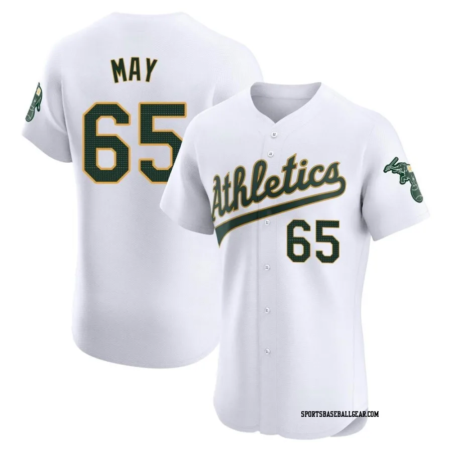 Trevor May Men's Oakland Athletics White Elite Home Jersey