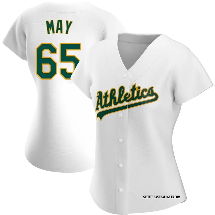 Trevor May Women's Oakland Athletics White Authentic Home Jersey