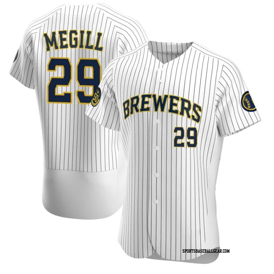 Trevor Megill Men's Milwaukee Brewers White Authentic Alternate Jersey