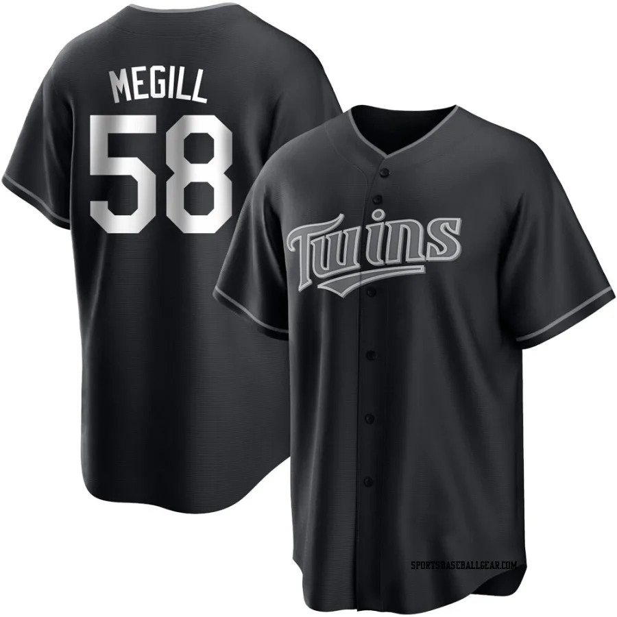 Trevor Megill Men's Minnesota Twins Black/White Replica Jersey