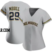 Trevor Megill Women's Milwaukee Brewers Gray Authentic Road Jersey