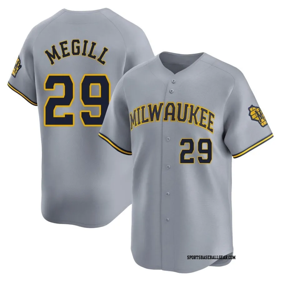 Trevor Megill Youth Milwaukee Brewers Gray Limited Away Jersey