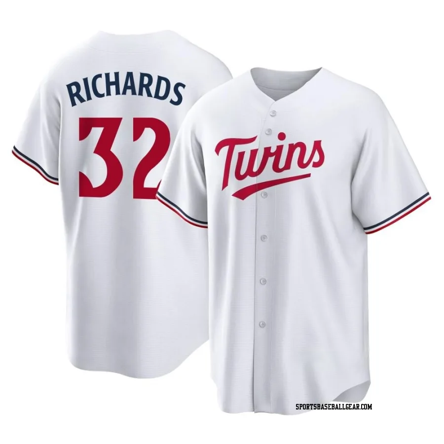 Trevor Richards Men's Minnesota Twins White Replica Home Jersey