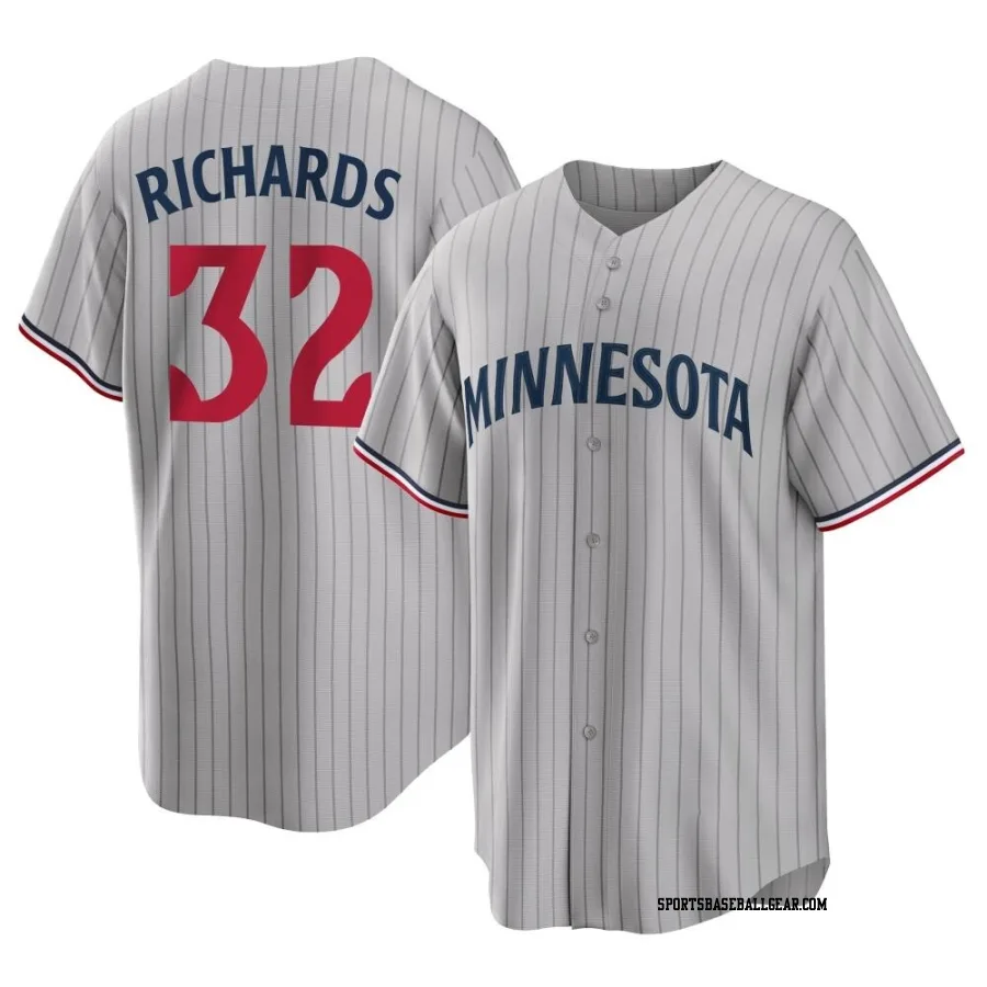 Trevor Richards Youth Minnesota Twins Gray Replica Road Jersey