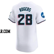 Trevor Rogers Men's Miami Marlins White Elite Home Patch Jersey