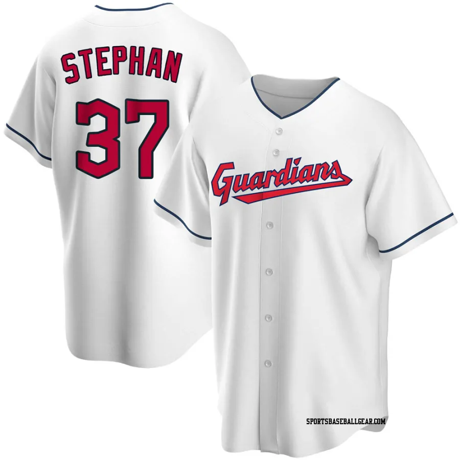 Trevor Stephan Men's Cleveland Guardians White Replica Home Jersey