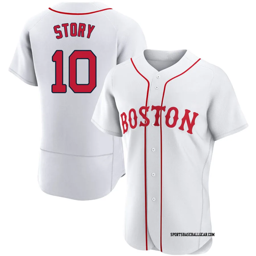 Trevor Story Men's Boston Red Sox White Authentic 2021 Patriots' Day Jersey